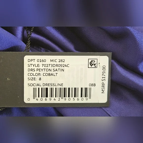 NWT Gianni Bini Peyton Satin Mini Sheath Dress: Color- Cobalt: Size- 8 - Picture 8 of 10